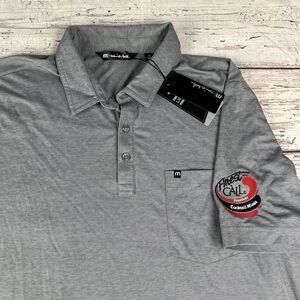 New Travis Mathew Men's Polo Shirt Size XL Golf Polo‎ Company Arm Logo Gray